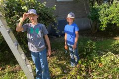 Youth Mission Week community service and church grounds cleanup