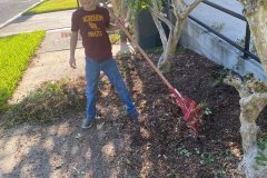 Youth Mission Week community service and church grounds cleanup